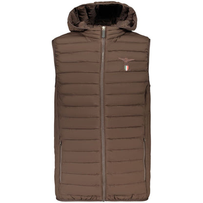 Marrone Polyester Men's Jacket