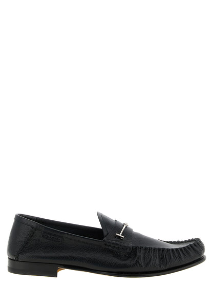 Black Goatskin Slip-On Loafers