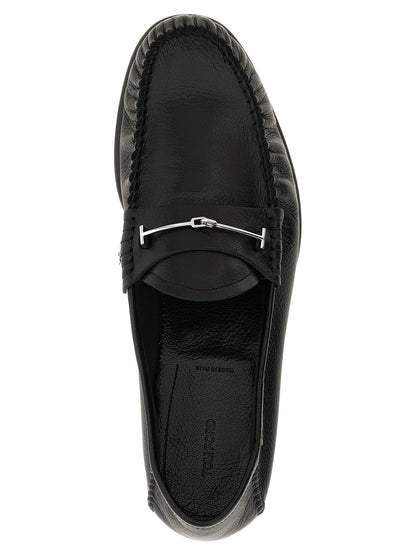 Black Goatskin Slip-On Loafers