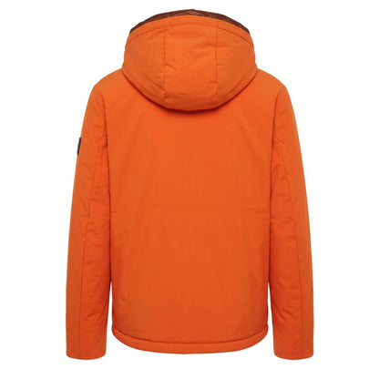 Orange Polyester Men Jacket