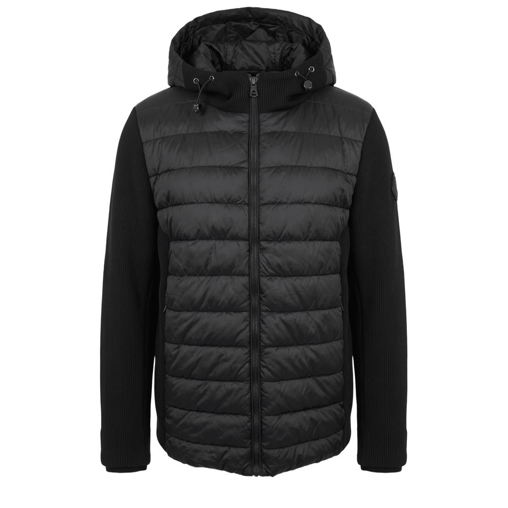 Black Polyester Men Jacket