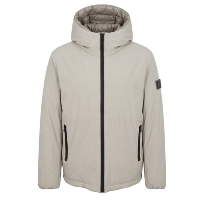 Beige Polyester Men Jacket