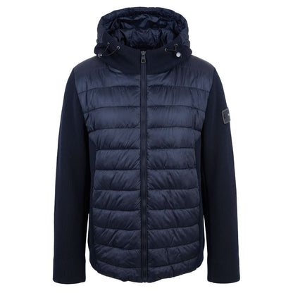 Blue Polyester Men Jacket