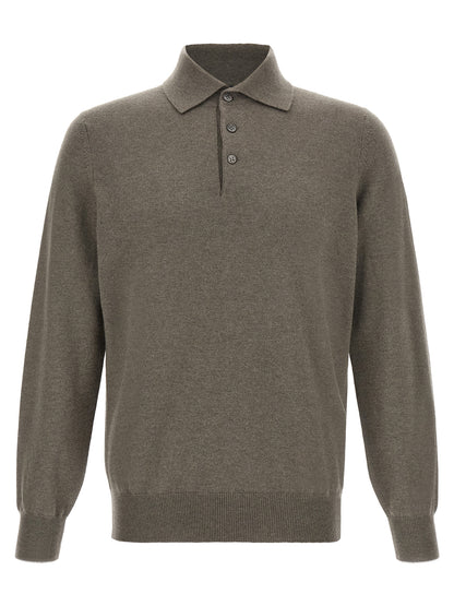 Bicolor Cashmere Polo Shirt