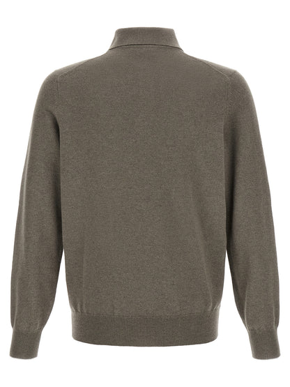 Bicolor Cashmere Polo Shirt