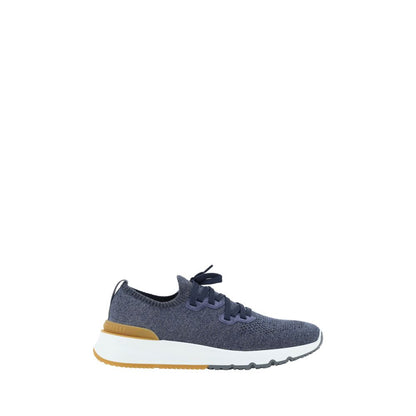 Blue Cotton Athletic Sneakers