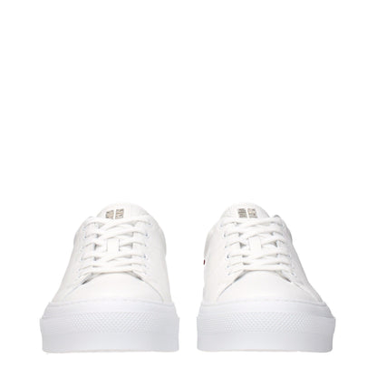 White Leather Low Top Sneakers