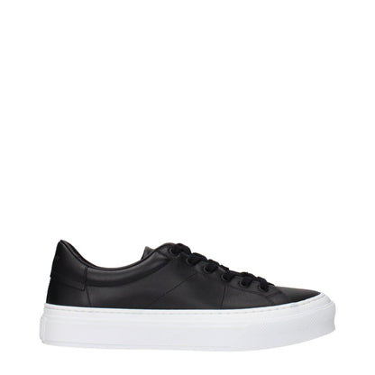 Black Leather Low Top Sneakers