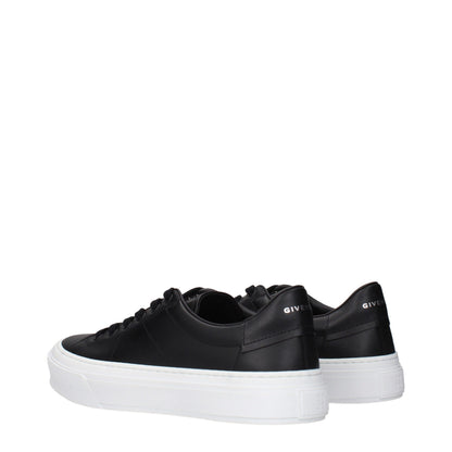 Black Leather Low Top Sneakers