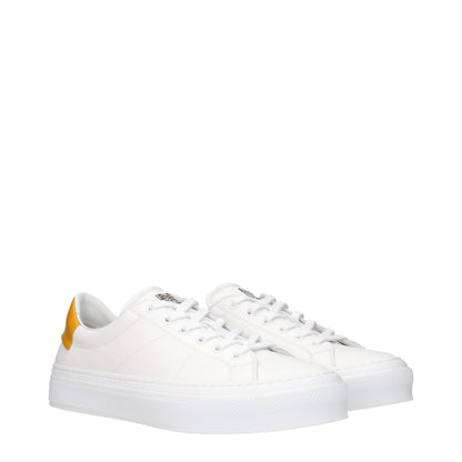 White Leather Low Top Sneakers