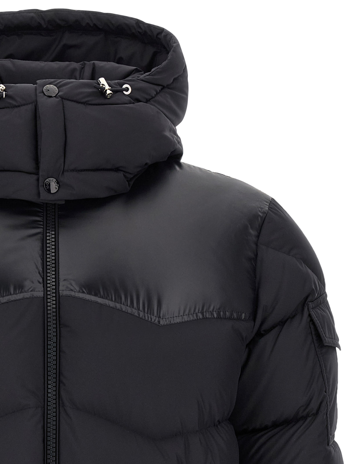 Black Polyester Full-Length Jacket