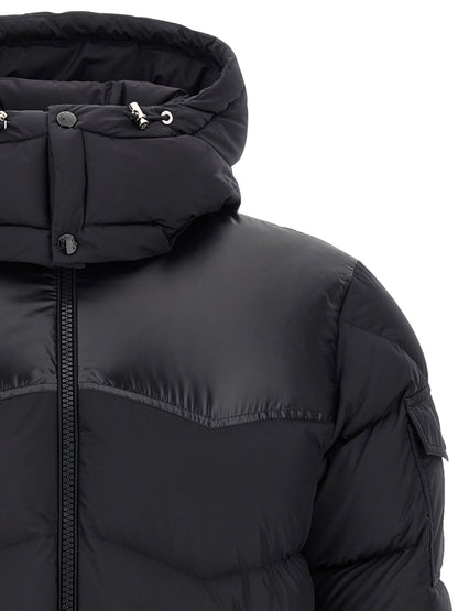 Black Polyester Full-Length Jacket