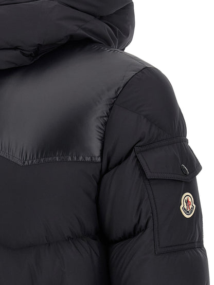 Black Polyester Full-Length Jacket