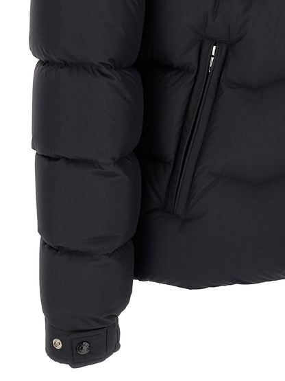 Black Polyester Full-Length Jacket