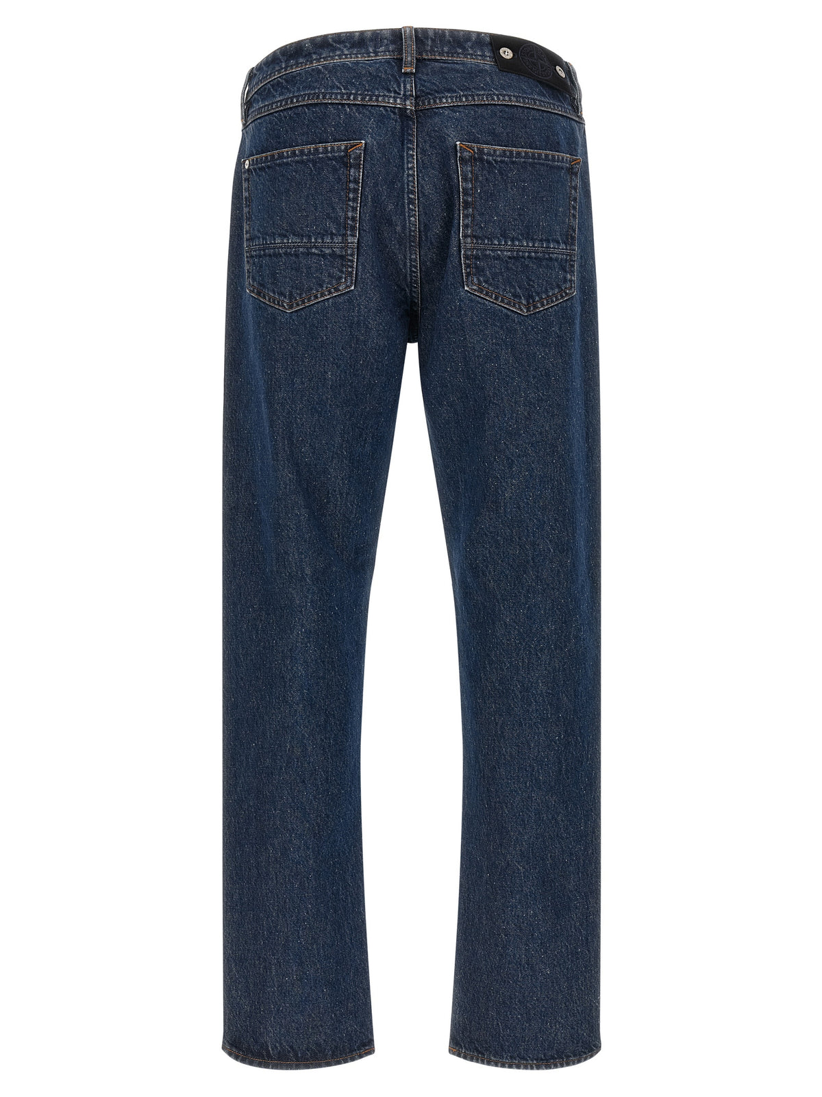 Blue Cotton Straight-Leg Jeans