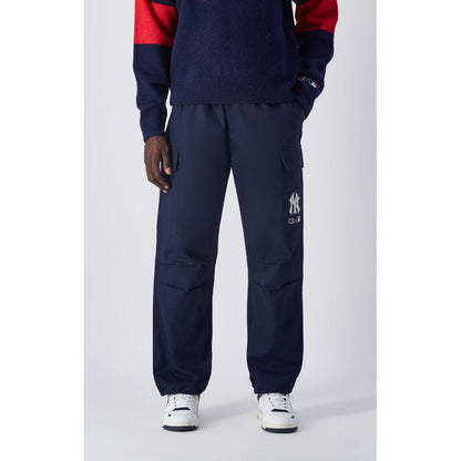 Blue Cotton Cargo Pants