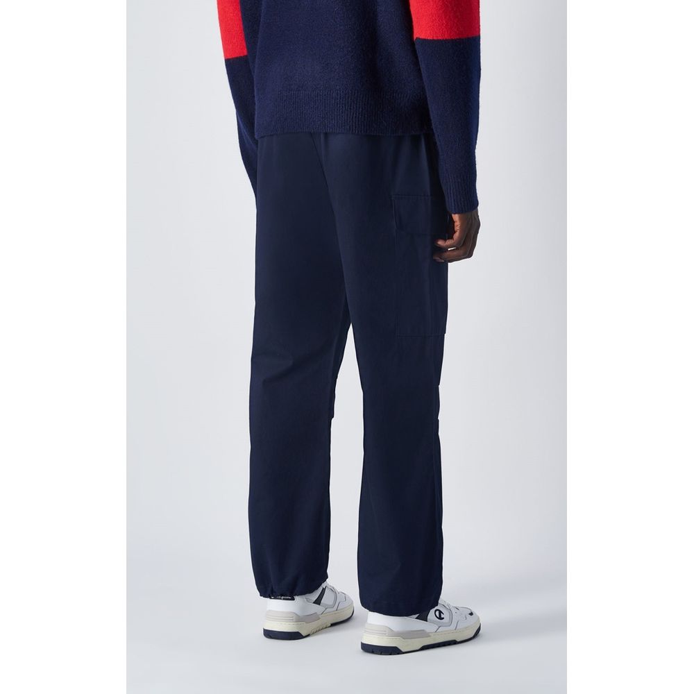 Blue Cotton Cargo Pants
