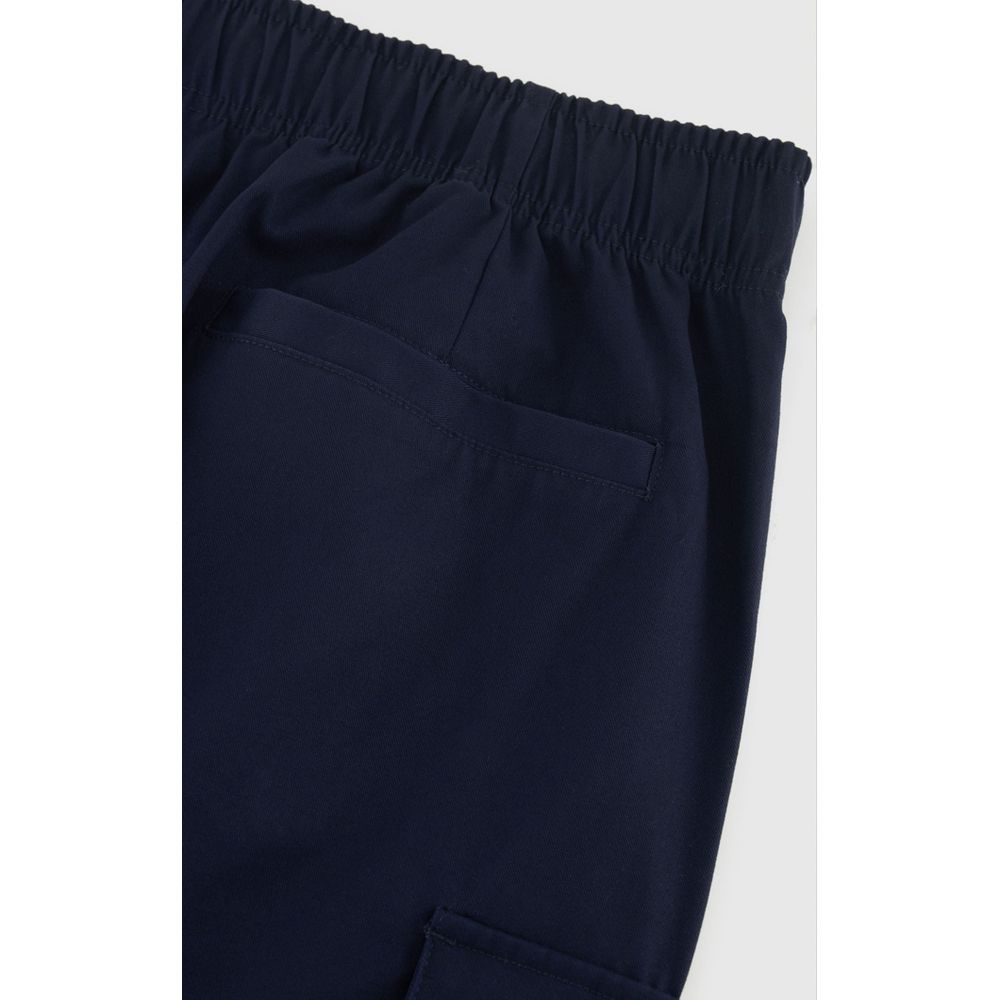 Blue Cotton Cargo Pants