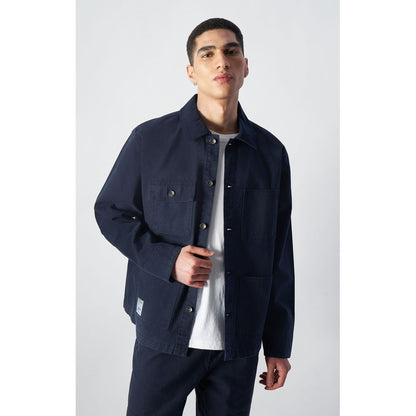 Navy Blue Cotton Bomber
