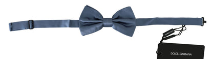 Blue 100% Silk Adjustable Neck Papillon Bow tie Dolce & Gabbana