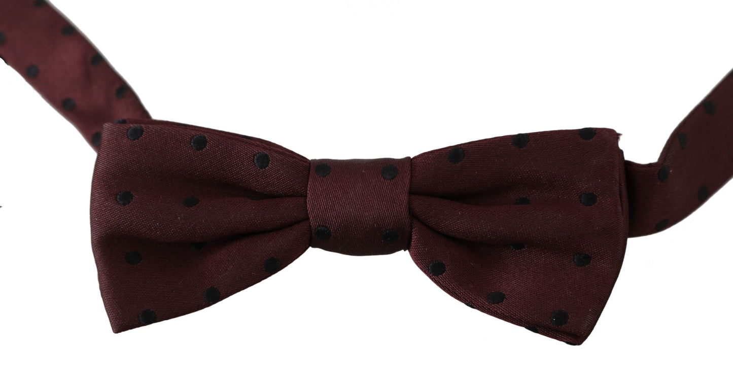 Purple Dotted Silk Adjustable Neck Papillon Bow Tie Dolce & Gabbana
