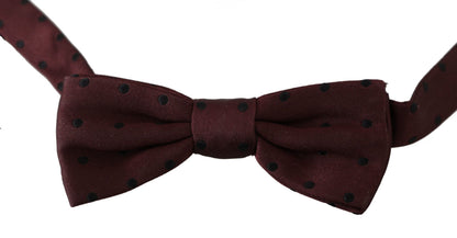 Purple Dotted Silk Adjustable Neck Papillon Bow Tie Dolce & Gabbana