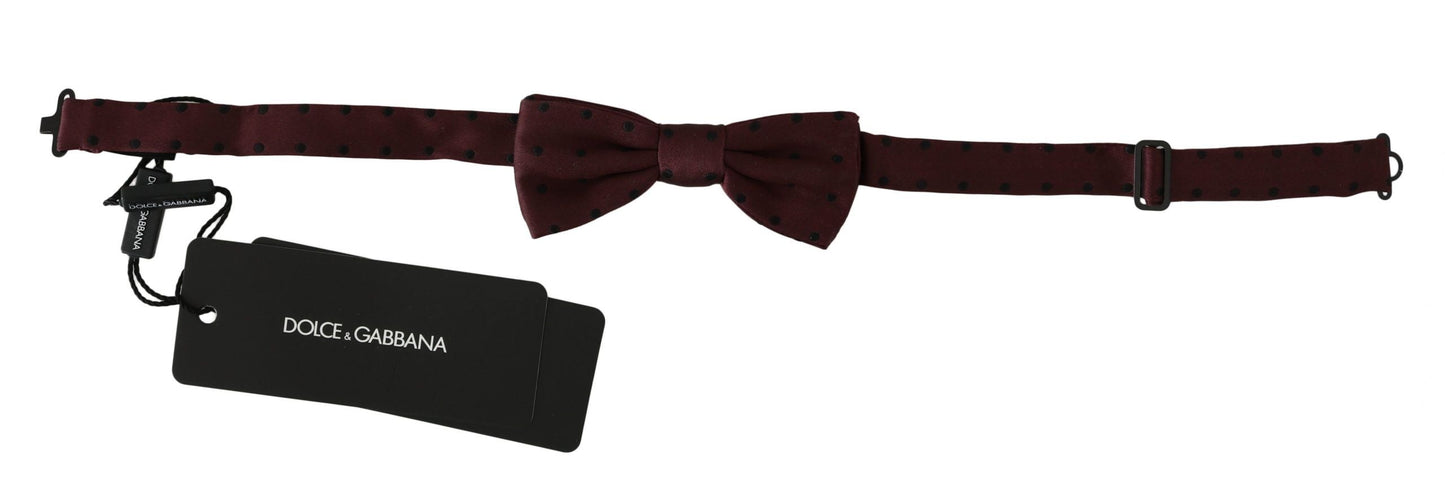 Purple Dotted Silk Adjustable Neck Papillon Bow Tie Dolce & Gabbana