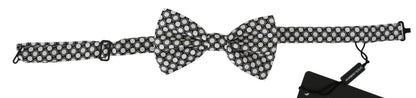 Men Black White Circles Adjustable Neck Papillon Bow Tie Dolce & Gabbana