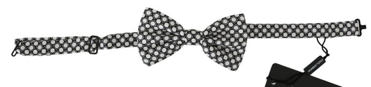 Men Black White Circles Adjustable Neck Papillon Bow Tie Dolce & Gabbana