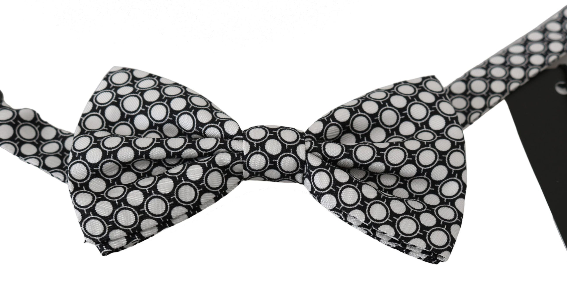 Men Black White Circles Adjustable Neck Papillon Bow Tie Dolce & Gabbana