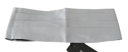 Gray Men Waist Belt 100% Silk Cummerbund Dolce & Gabbana