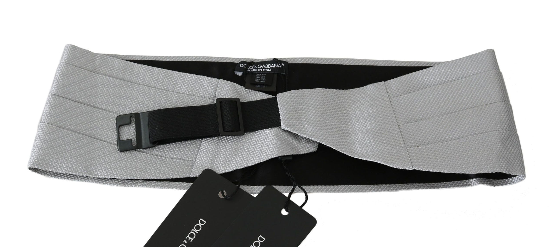 Gray Men Waist Belt 100% Silk Cummerbund Dolce & Gabbana