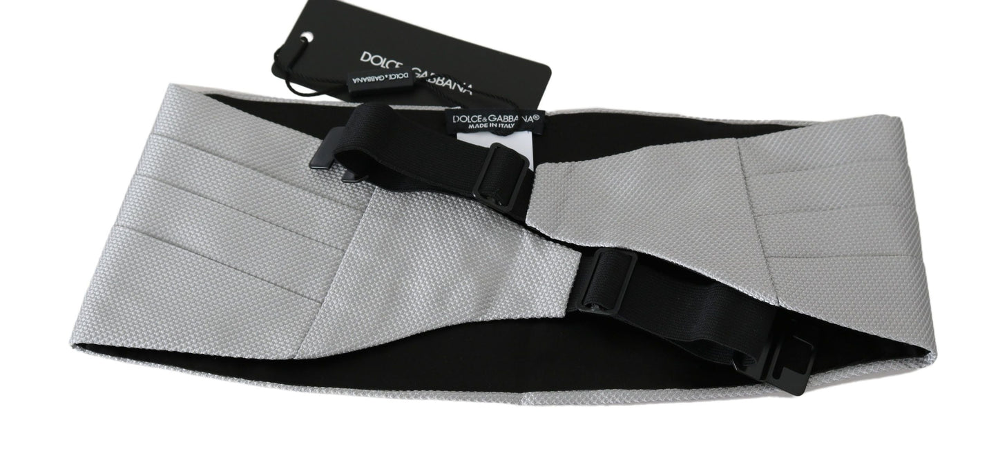 Gray Men Waist Belt 100% Silk Cummerbund Dolce & Gabbana