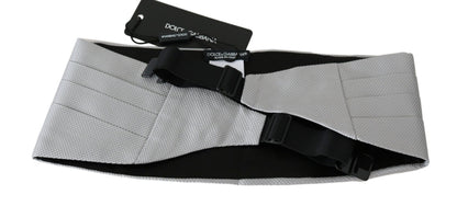 Gray Men Waist Belt 100% Silk Cummerbund Dolce & Gabbana