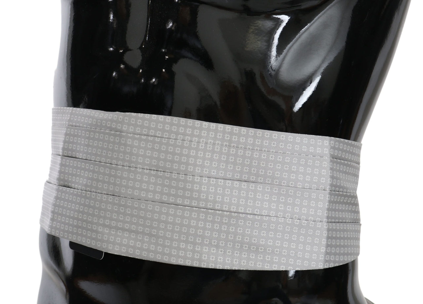 Gray Patterned Waist Belt Silk Cummerbund Dolce & Gabbana