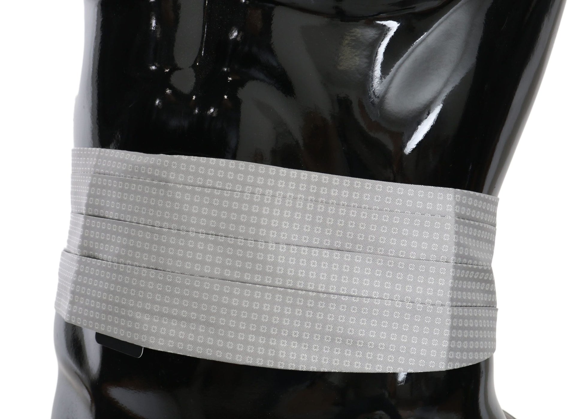 Gray Patterned Waist Belt Silk Cummerbund Dolce & Gabbana