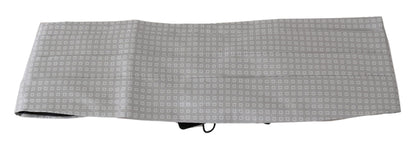 Gray Patterned Waist Belt Silk Cummerbund Dolce & Gabbana