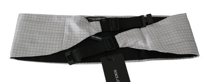Gray Patterned Waist Belt Silk Cummerbund Dolce & Gabbana