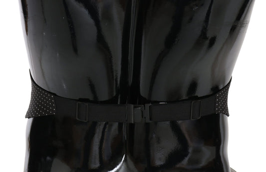Black Dotted Waist Belt Silk Cummerbund Dolce & Gabbana