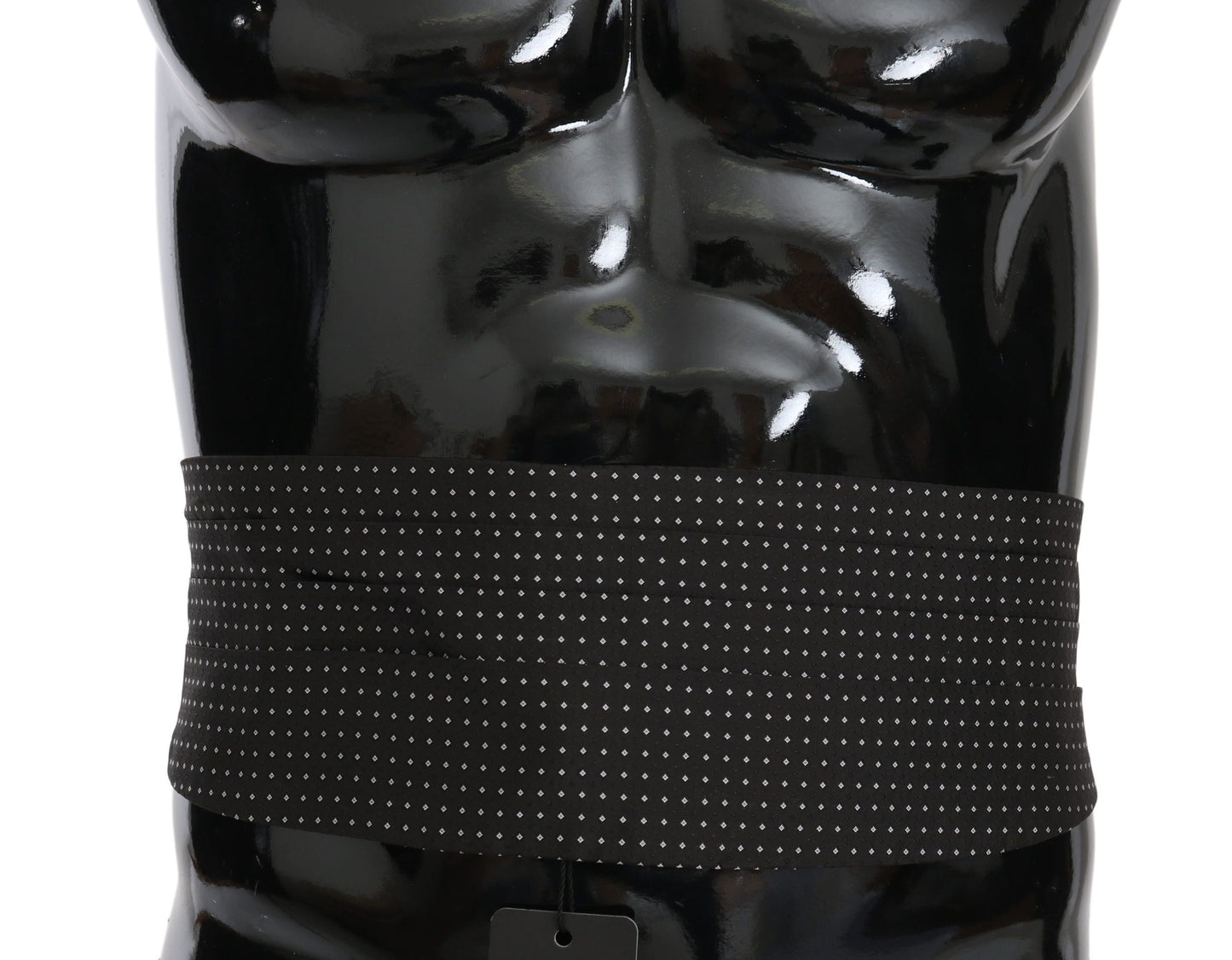 Black Dotted Waist Belt Silk Cummerbund Dolce & Gabbana