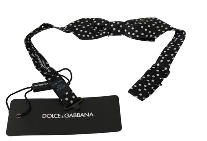 Black Polka Dots Mens Necktie Papillon 100% Silk Bow Tie Dolce & Gabbana