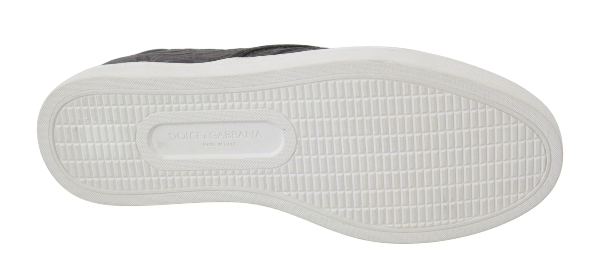 Gray Leather Flat Caiman Mens Loafers Shoes Dolce & Gabbana