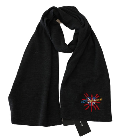 Gray #DGLovesLondon Wool Wrap Wool Scarf Dolce & Gabbana