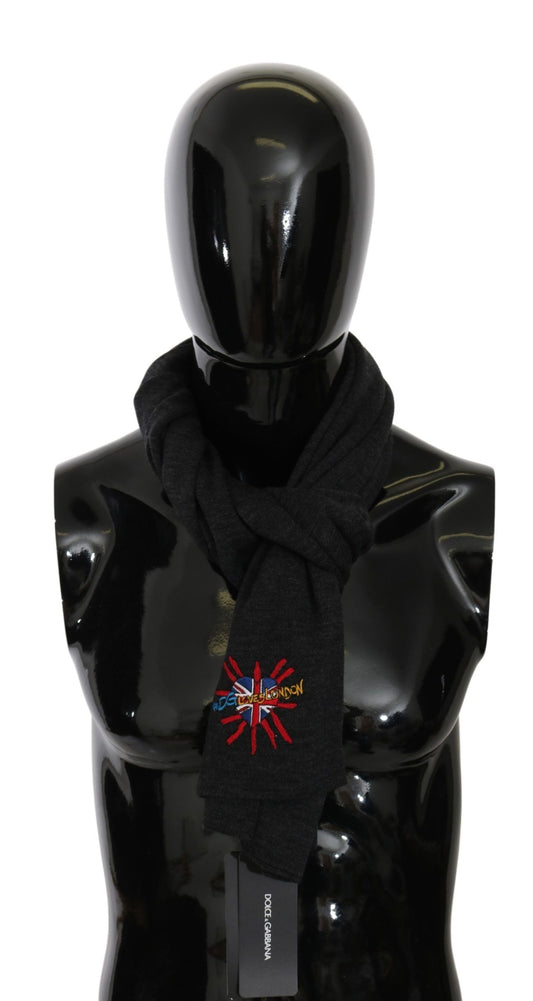 Gray #DGLovesLondon Wool Wrap Wool Scarf Dolce & Gabbana