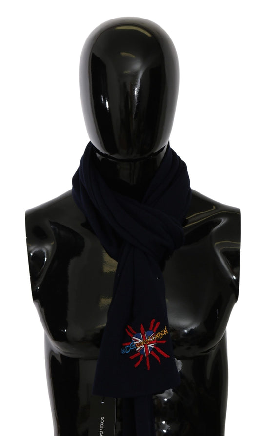 Blue #DGLovesLondon Wrap Shawl Wool Scarf Dolce & Gabbana