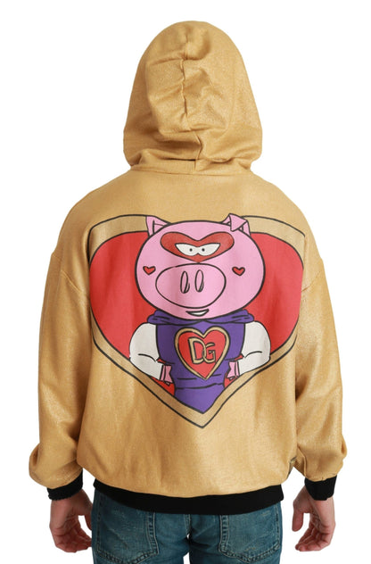 Gold Pig of the Year Hooded Sweater Dolce & Gabbana