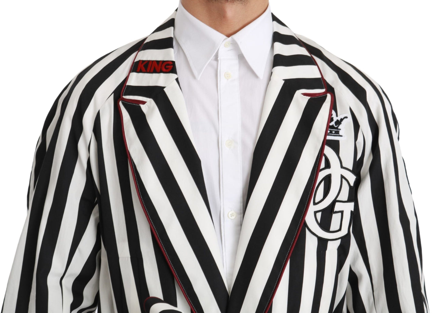 Black Coat Nightgown  White Cotton Robe Dolce & Gabbana