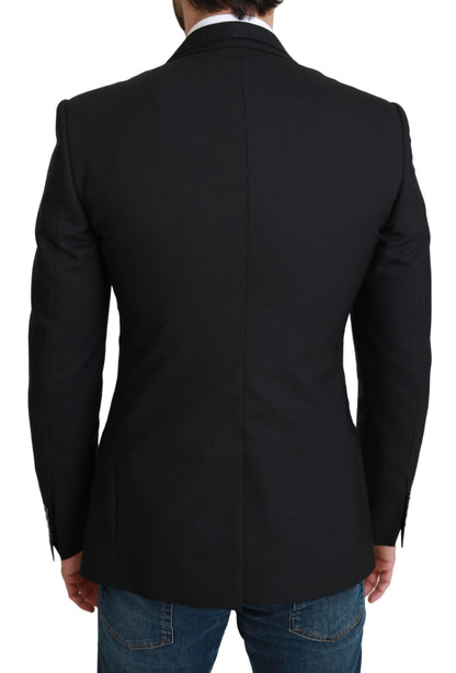 Black Single Breasted Formal Wool Blazer Dolce & Gabbana