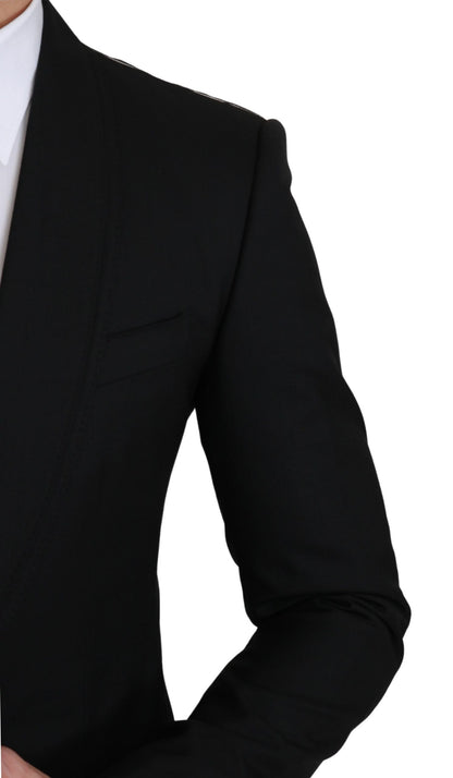 Black Single Breasted Formal Wool Blazer Dolce & Gabbana