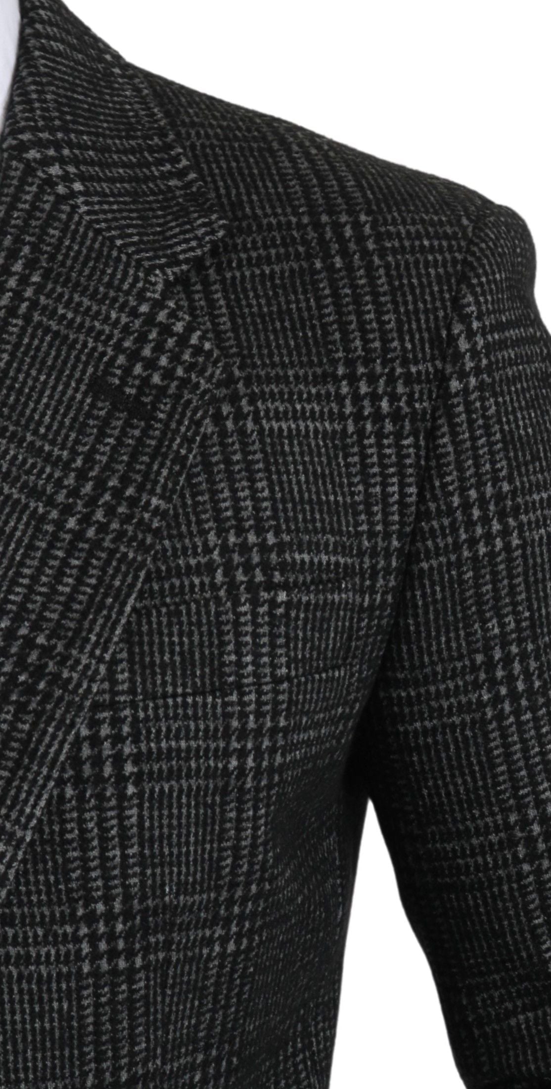 Gray Plaid Check Slim Fit Jacket Blazer Dolce & Gabbana